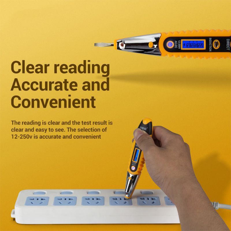 CRE  Contact Tester Pen 12-250V AC Voltage Detectors Tester Meter Volt Current Electric Test Pencil