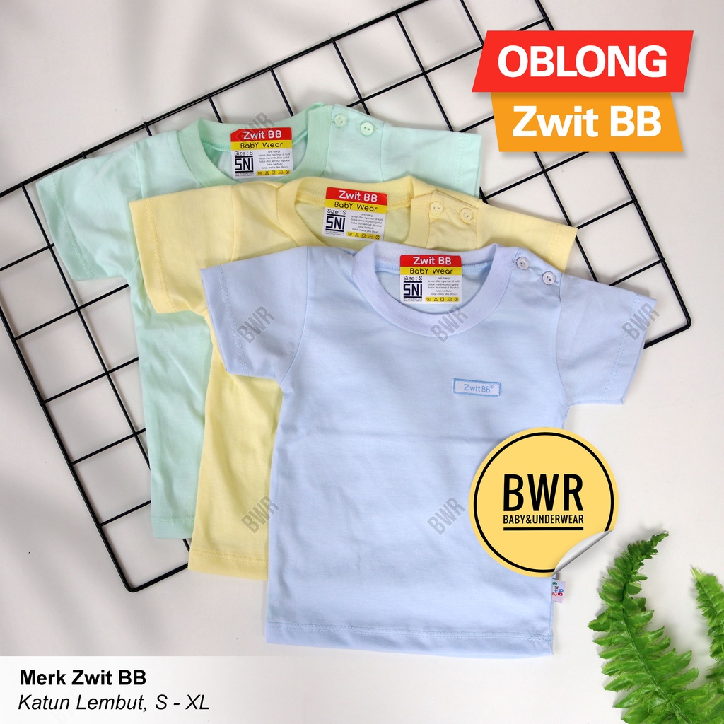 Oblong Zwit BB POLOS PENDEK | Pakaian Kaos Oblong Anak Pendek Katun Lembut - Bwr IX