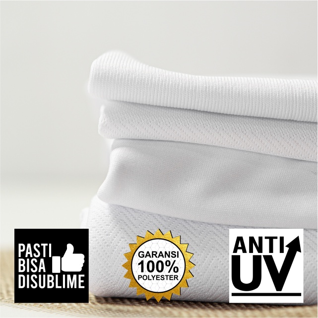 [1 Roll] Bahan Drifit Premium Putih untuk Jersey motif Milano Serena Brazil kain bisa di sublim polyester warna putih eceran rollan anti UV Tebal