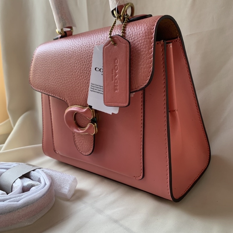 Coach Tabby Top Handle 20 Bag In Peble Leather (0773) - PINK