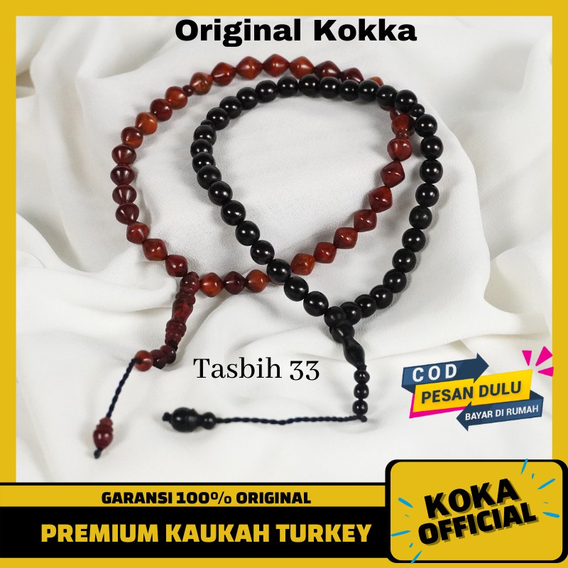 COD Tasbih Kaukah Bulat 33 Butir Tasbeh Kayu Kaoka Kaokah Koka Kauka Asli By Kokka Official