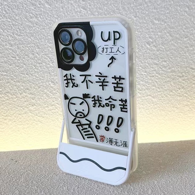 Soft Case TPU Transparan Dengan Bracket Untuk iPhone 12 13 Se 2020 6 6S 7 8 Plus X XS XR 11 Pro Max
