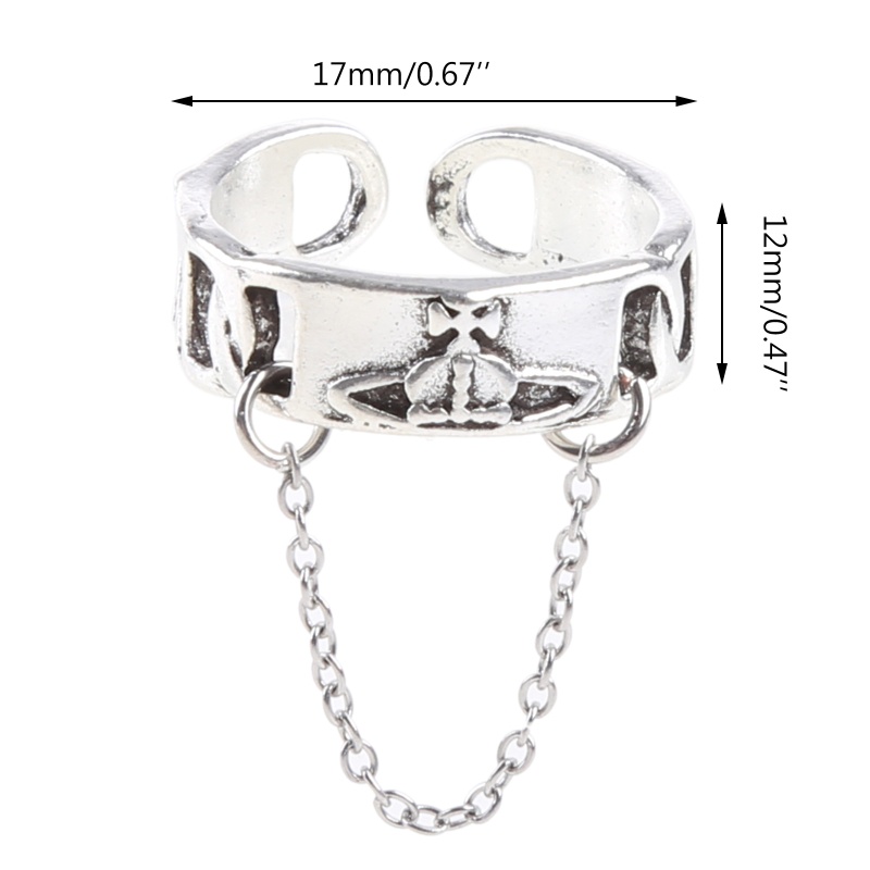 Siy Cincin Rantai Saturnusplanet Adjustable Warna Silver Untuk Wanita