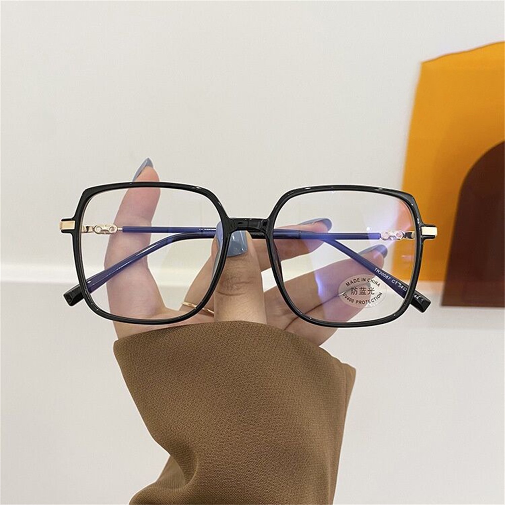 【COD Tangding】4 Colors Frosted Coffee Big Glasses Korean Female Student Plain Face Thin Big Frame Eye Frame