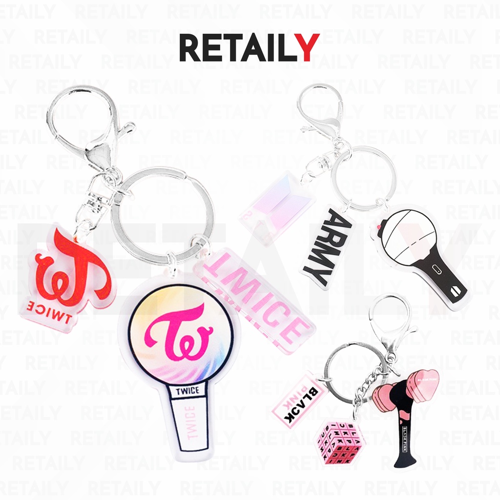 Retaily GK03 Gantungan Kunci Lightstick K-P0P Keychain Akrilik 1 Set