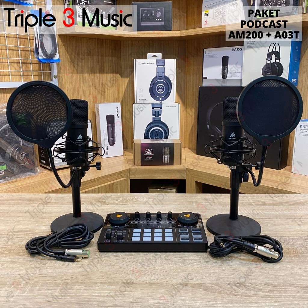 Maono am200 Paket podcast 2 orang with Maono A03T Bundle