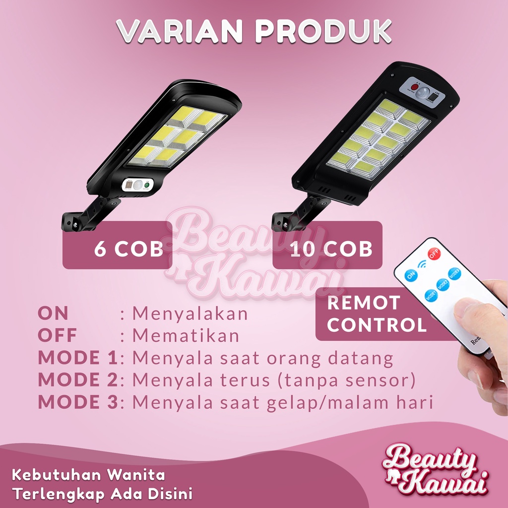 LED Lampu Jalan Sensor Gerak Cahaya Outdoor Solar Cell Waterproof