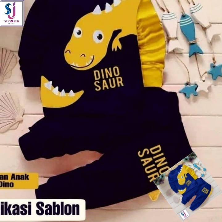 Setelan Sweater Anak Laki - Laki Dinosaurus 1 - 8 Tahun