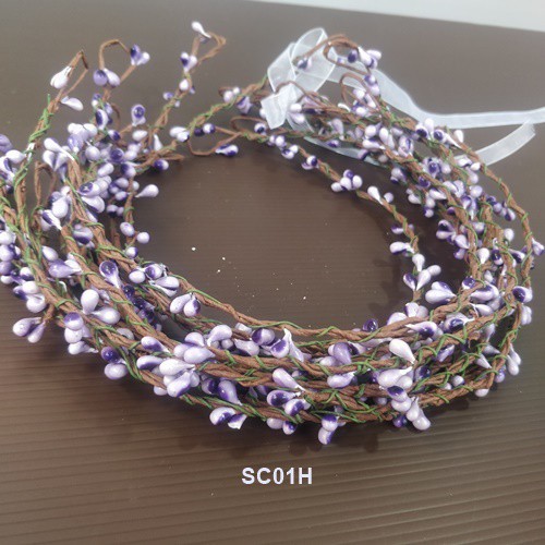 [READY STOCK] AKSESORIS RAMBUT FLOWER CROWN WEDDING BANDO BUNGA UNGU SC01H