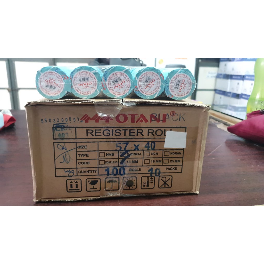 Kertas Struk Termal POS Thermal Paper Roll 57x40 / 57*40 merek Otani.