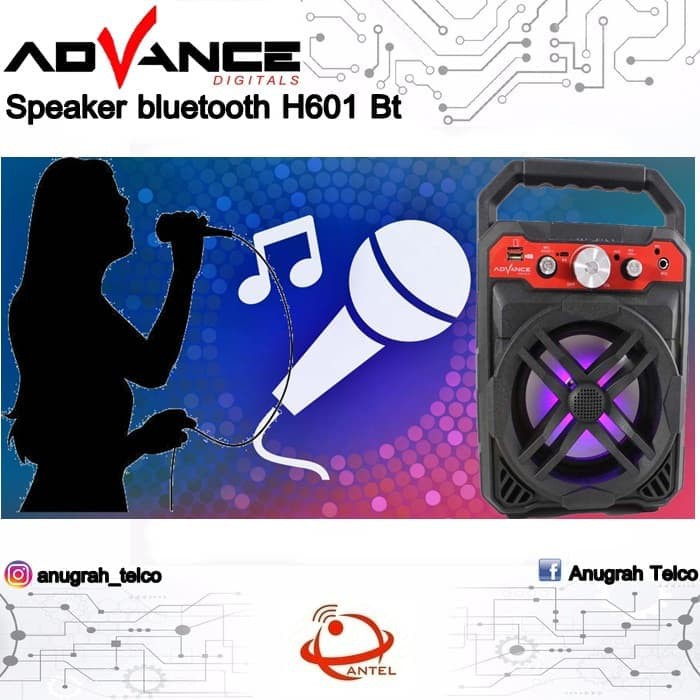 Speaker Advance  Bluetooth H601 Speaker H-601 BT FREE Microphone Remote