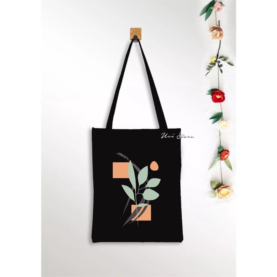 (PAKAI RESLETING) Tote bag aestetic bunga 6 ( Toko Uci)