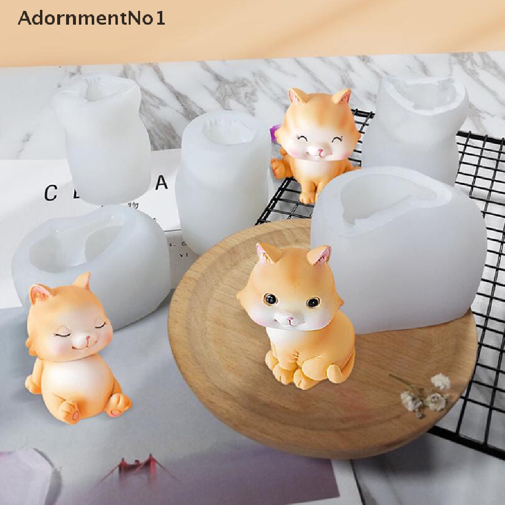 (AdornmentNo1) Cetakan Kue / Sabun / Lilin Bentuk Kartun Kucing 3D Bahan Silikon