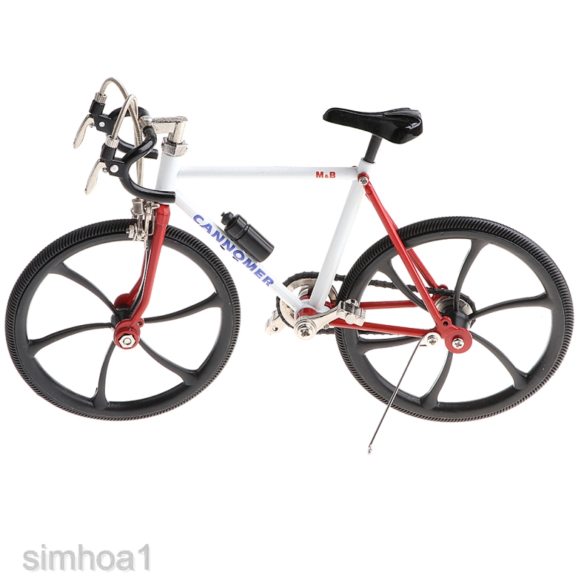 Miniatur Sepeda Balap Bahan Metal Warna Merah Putih Skala 