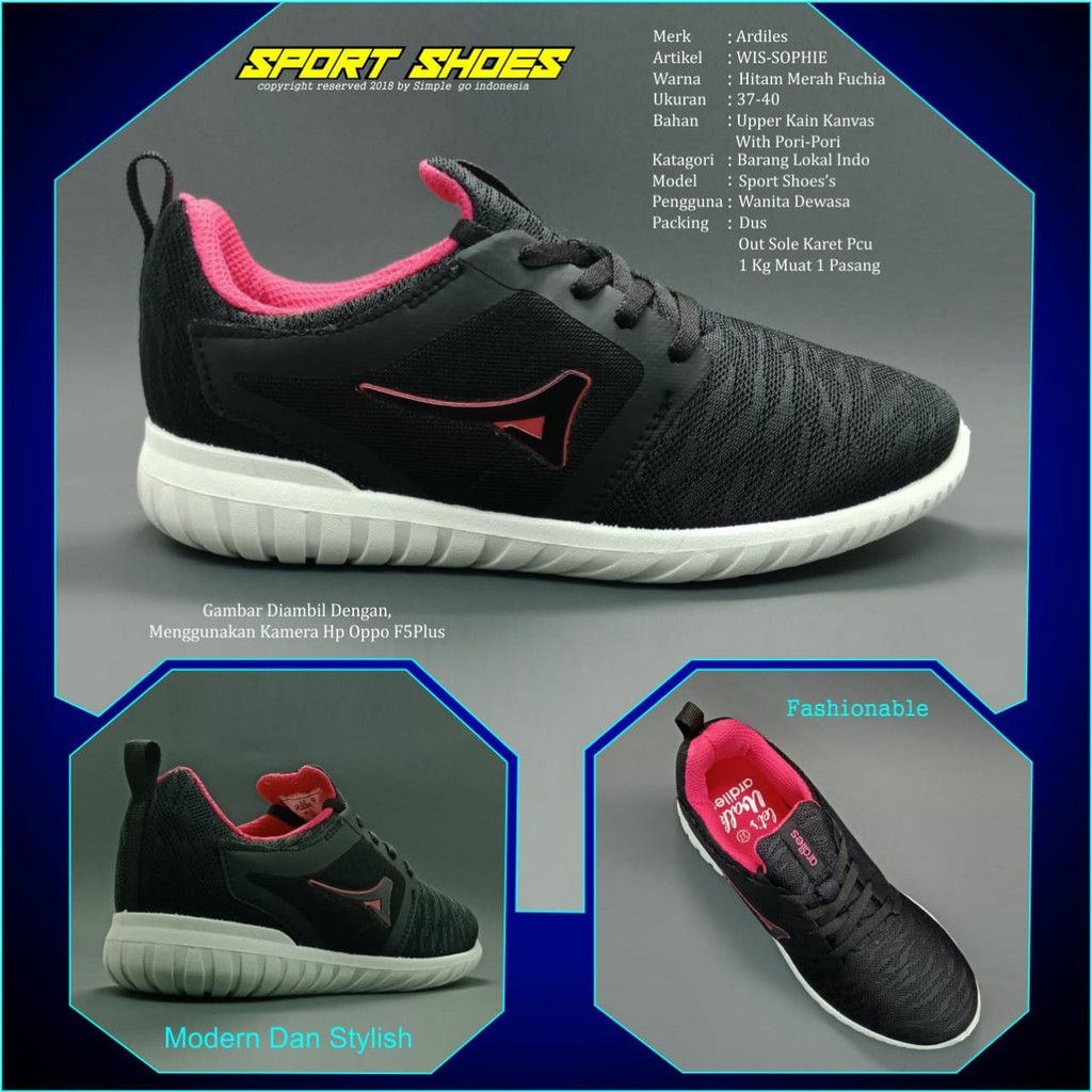 Gambar Sepatu Sport Wanita Warna Hitam Koleksi Rina Gambar Sepatu Sport Wanita Warna Hitam Koleksi Rina