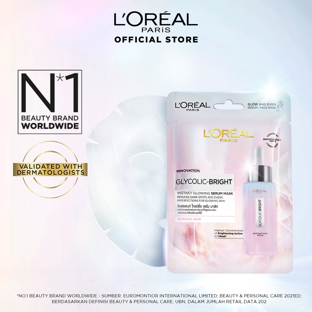 Loreal MU Glycolic Bright Instant Glowing Serum Mask