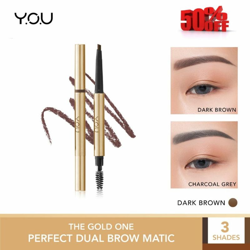 YOU The Gold One Perfect Dual Brow Matic Waterproof &amp; Smudgeproof / Pensil Alis