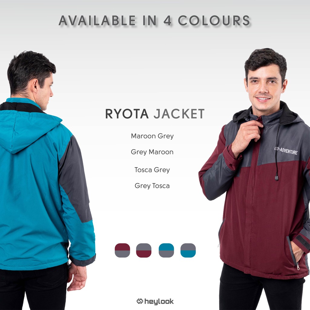 (BISA COD) JAKET PRIA JAKET WATERPROOF JAKET TASLAN JAKET GUNUNG ANTI AIR RYOTA HEYLOOK