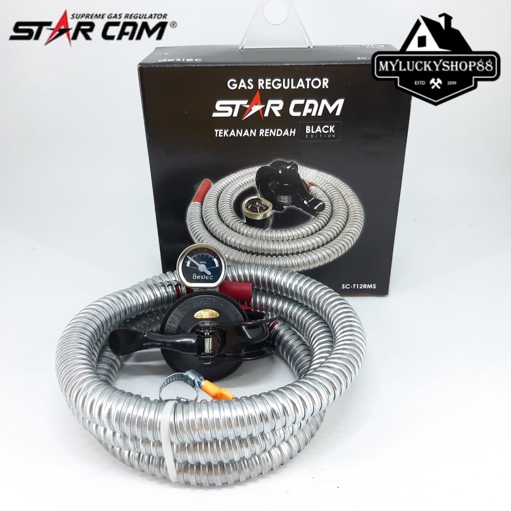 Regulator Gas Star Cam SC-23MSS / SC23MSS Paket Meter dan Selang SC-T12RMS SCT12RMS SC-T-12-RMS