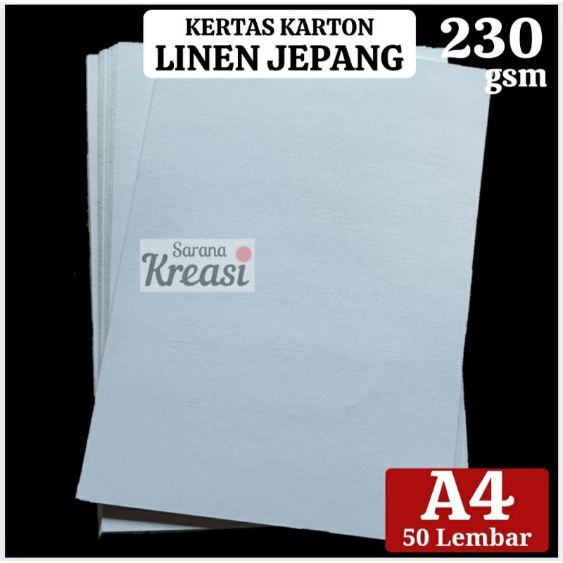 

Kertas Linen Jepang Laid Putih - 50 Lembar - A4