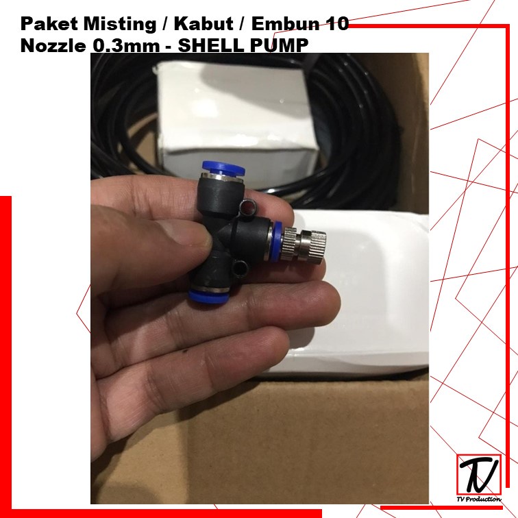 Paket Misting / Kabut / Embun 10 Nozzle 0.3mm With Filter - SHELL PUMP