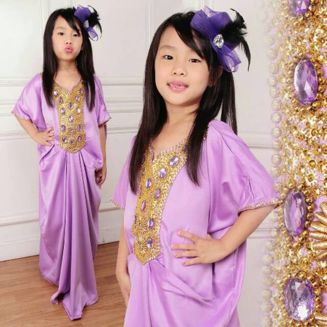 Kaftan anak bahan Velvet mix mute ld 100 pb 100.