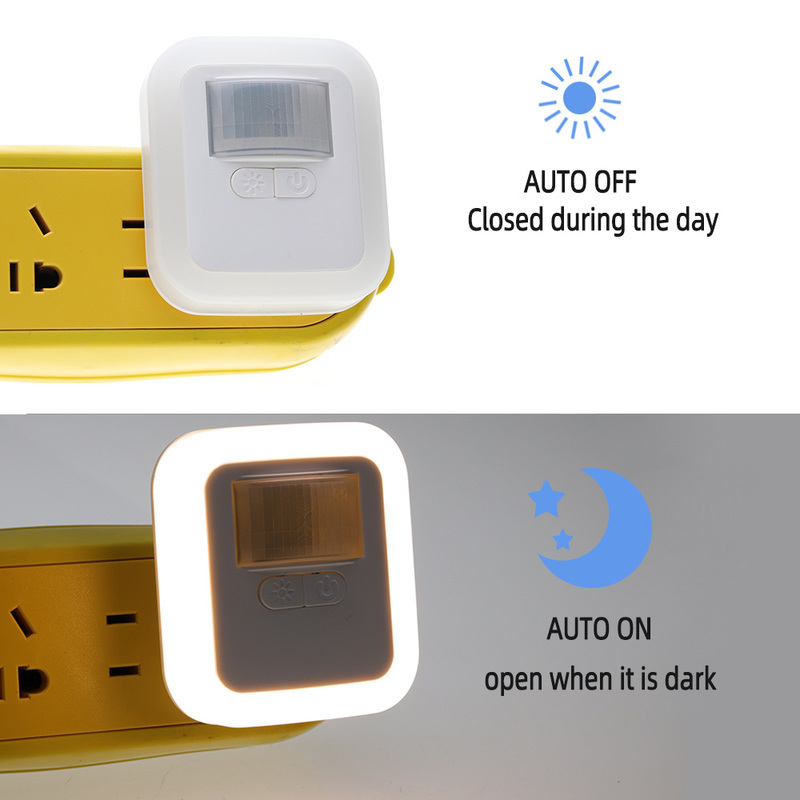 Hot Sale/LED Plug-in Motion Sensor Light Wall Night Lamp/Lampu Dinding Induksi Cerdas Tubuh Manusia/Lampu Sensor Cahaya Suara/Lampu Samping Tempat Tidur Ruang Tamu Anak-Anak