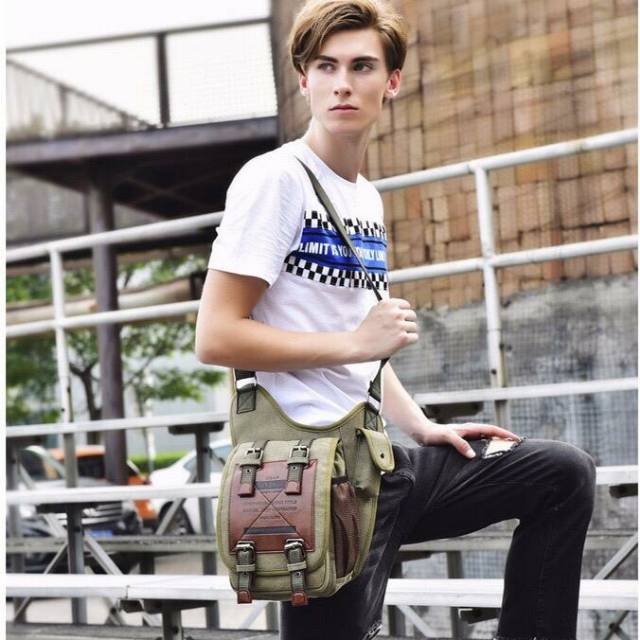 DEMENTOR Import Premium Tas Selempang Pria Slingbag Tas Pria Kanvas