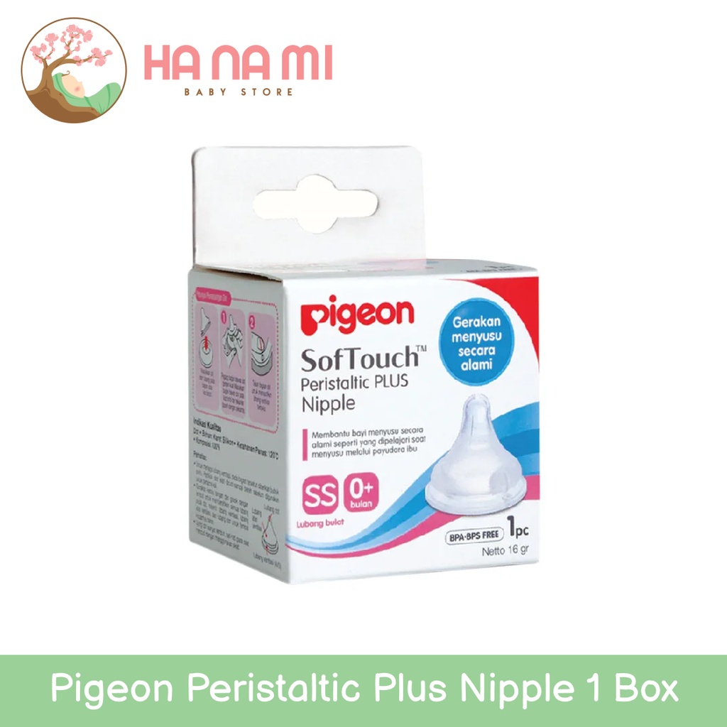 Pigeon Peristaltic Plus Nipple 1 Box - Dot Pigeon SS/S/M/L/LL/LLL