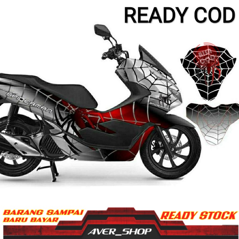 Decal pcx 150 full body Striping motor pcx full motif spiderman Sticker motor variasi Stiker pcx 150