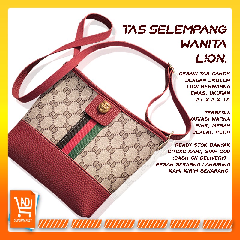 AND - T69 TAS SELEMPANG WANITA / TAS CEWEK MODEL LION BAGUS / FASHION TAS WANITA HARGA GROSIR BATAM