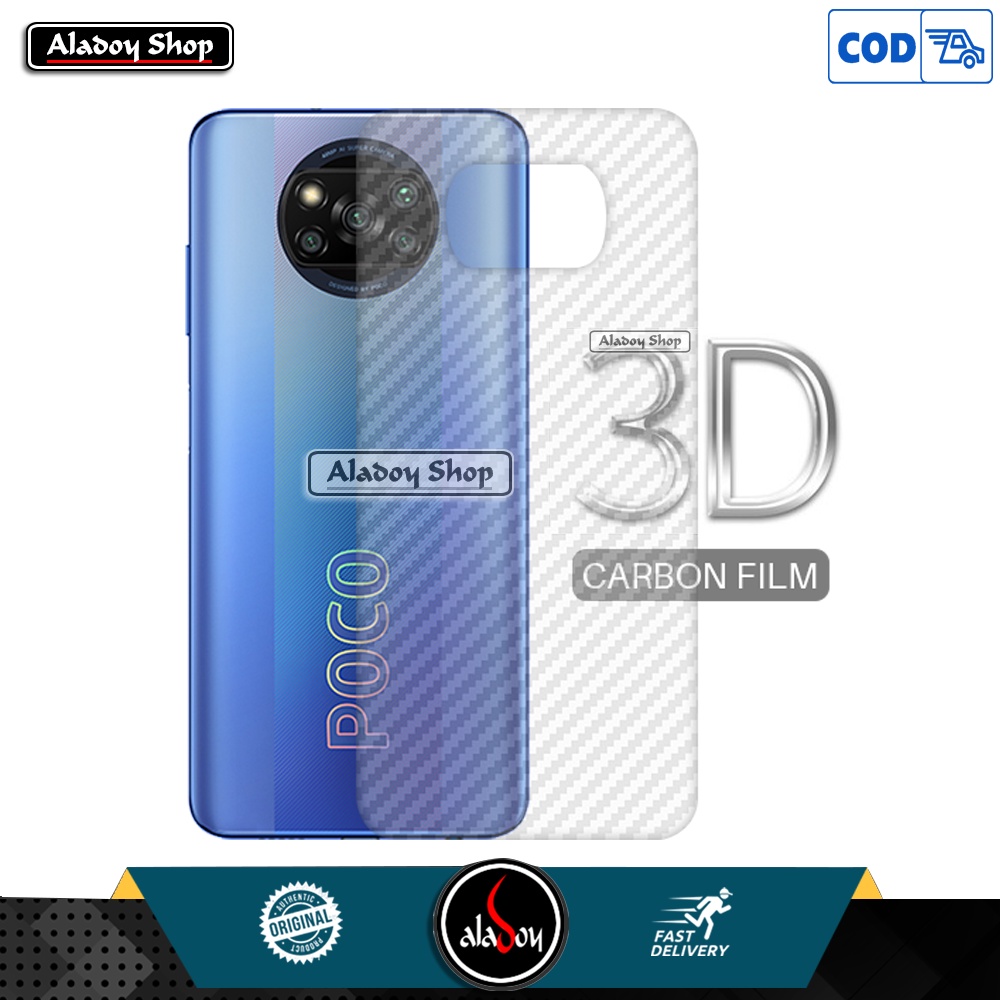 PAKET Case POCO X3 PRO 2021 Casing + Tempered Glass Layar + Skin Carbon