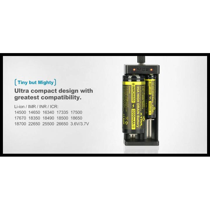 BIG SALE CHARGER XTAR MC2 FOR 18650 26650 14500 (PESAING NITECORE EFEST)