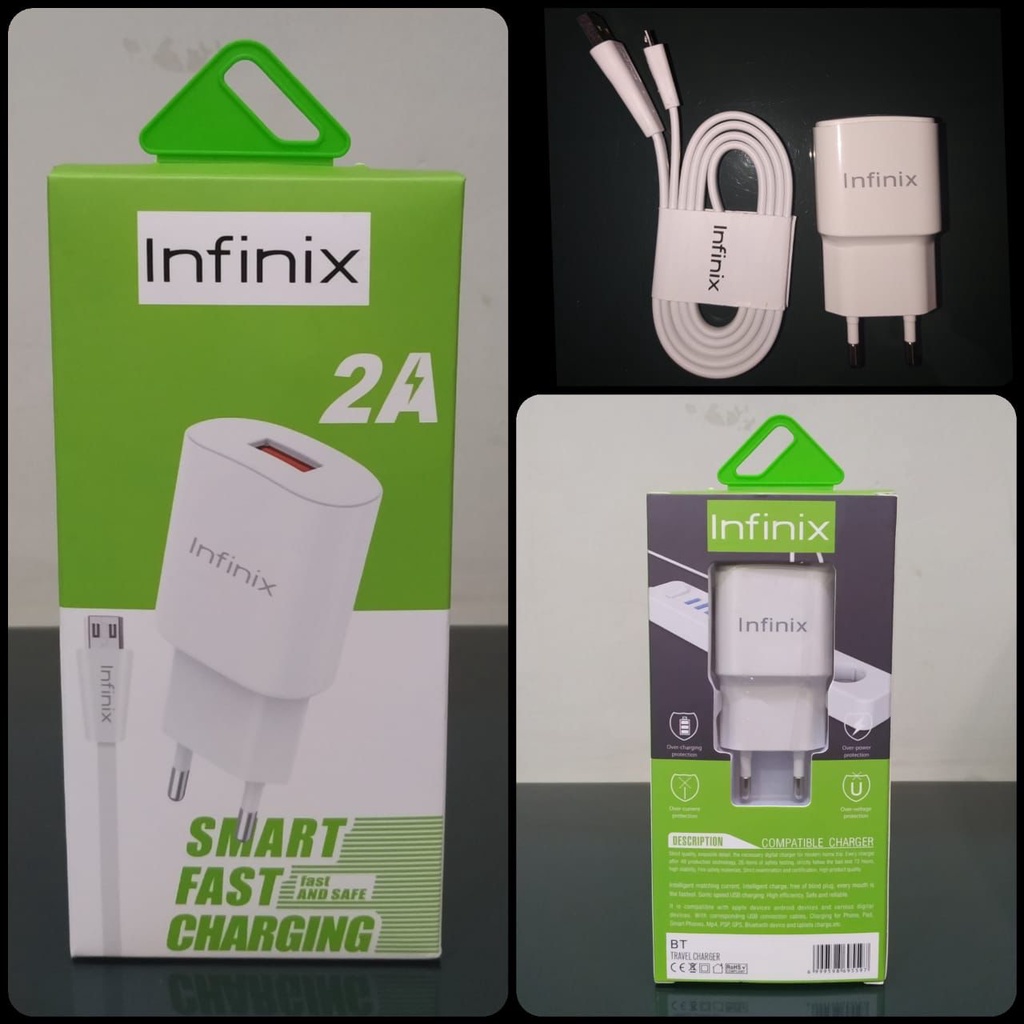 Charger Infinix Hot 9 | Infinix Hot 10 XCU32 Micro USB Original 100% 2A USB Charger Android Infinix Smart 4 / Smart 5 / S4 / S5 Pro - Infinix Hot 4 Pro - Infinix Note 4 Pro / Note 5  - Infinix Note 6 / Note 7 / Note 7 Lite - Infinix Hot 6X - Infinix Hot 7