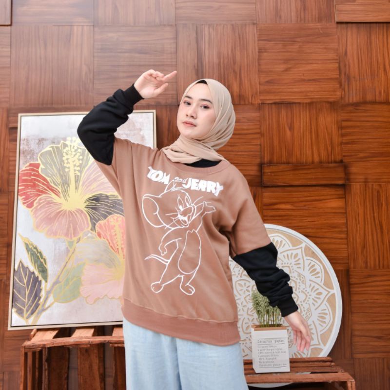 SWEATER TOM &amp; JERRY/BASIC SWEATER/SWEATER KEKINIAN/GUDANG SWEATER