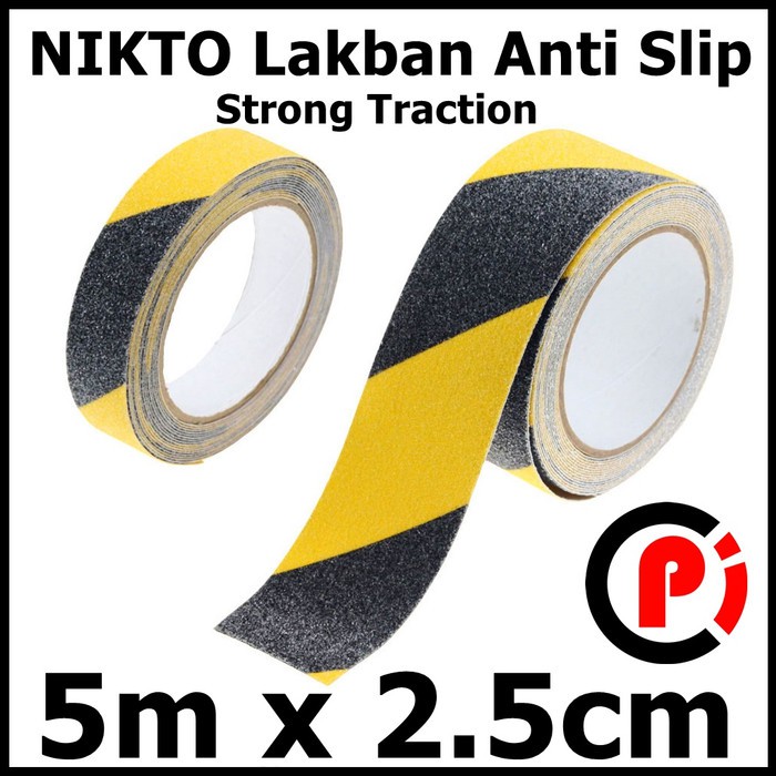 NIKTO Tape Lakban Safety Grip Anti Slip Strong Traction 5m x 2.5cm YBL