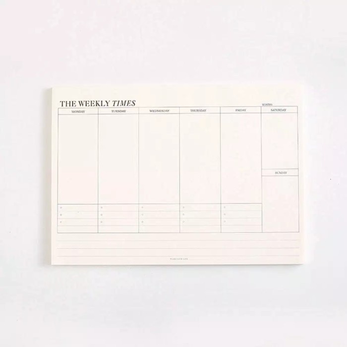 

[RESTOCK] PAPERIKO | The Weekly Times Weekly Planner/ Agenda Mingguan | SN23D - Weekly