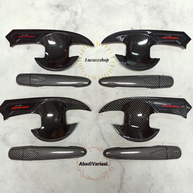 Paket Outer Handle Mobil All New Avanza Hitam Carbon