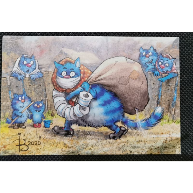 

kartu pos bluecat/bluecat postcard