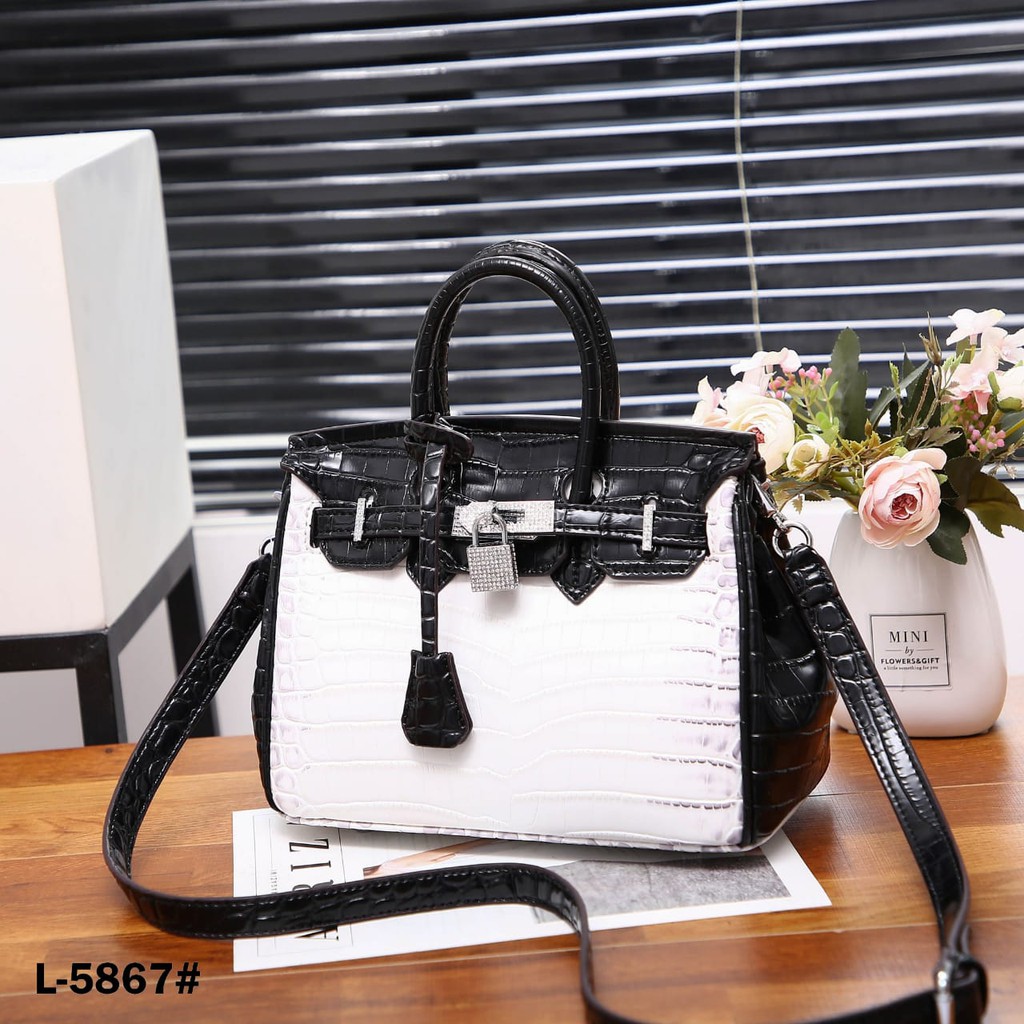 HRM Crocodile Palladium L-5867 VAL TAS SELEMPANG WANITA TAS IMPORT
