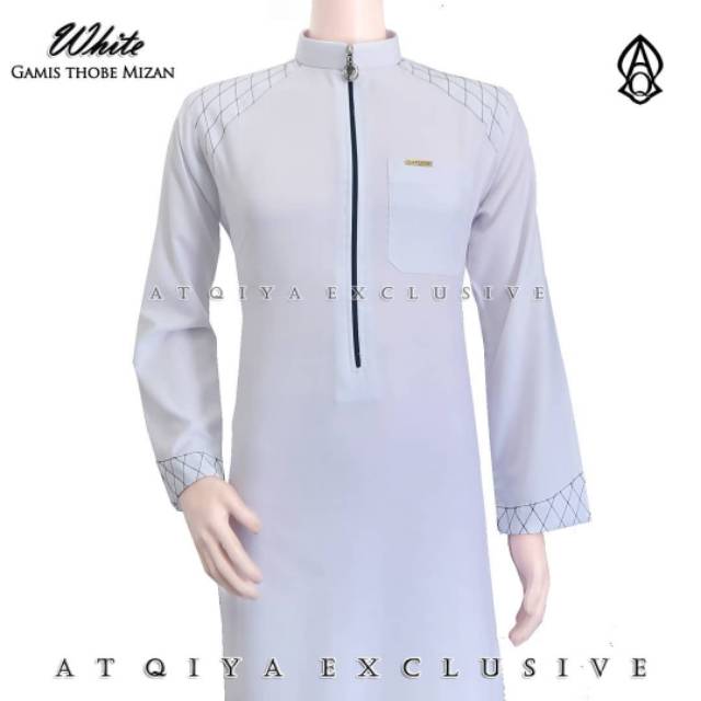 Jubah Putih Laki2 Atqiya Exclusive/ Thobe Mizan