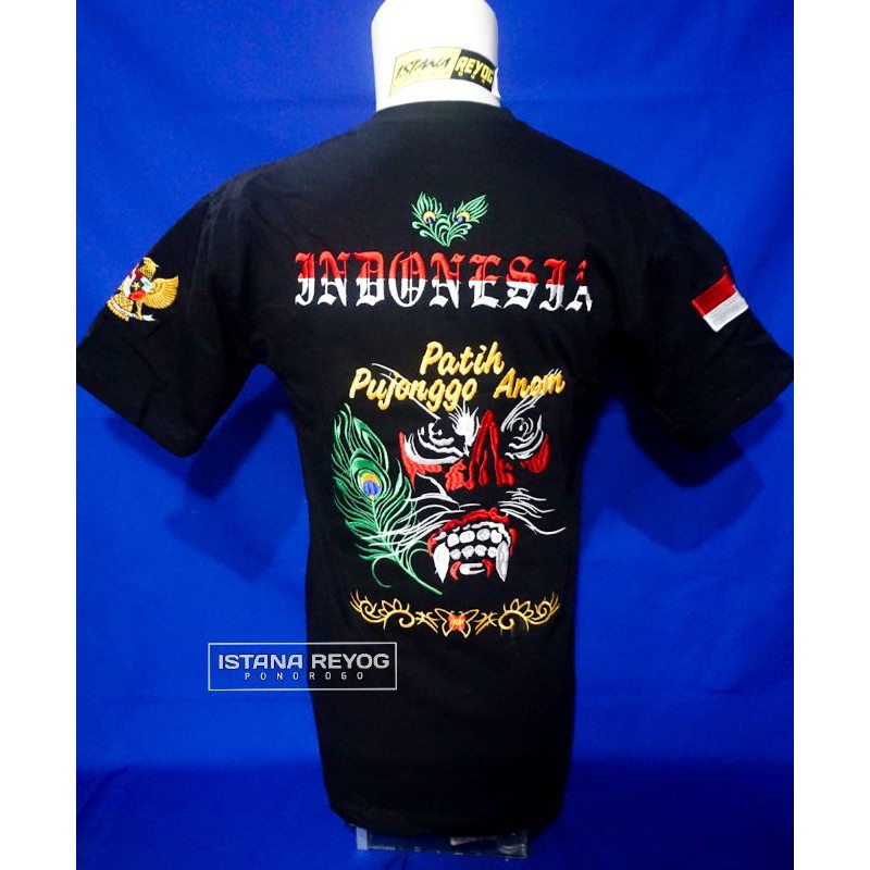 KAOS BORDIR BUDAYA REOG PONOROGO / KAOS GANONG / KAOS BORDIR   / KAOS JARANAN / BUJANGGANONG