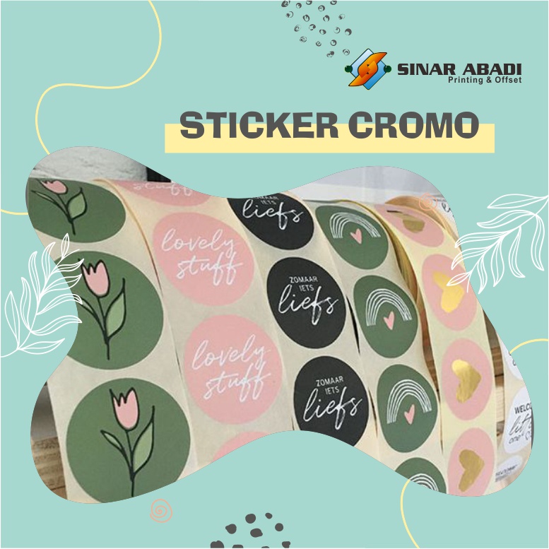 

STIKER CHROMO/CETAK STIKER MAKANAN/SKINCARE/LOGO murah Bandung