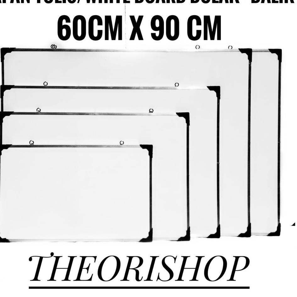 Obral Irit White board/Papan Tulis 60x90 2 sisi Spidol dan kapur Whiteboard