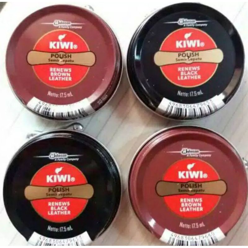 Kiwi Shoe Polish Semir Sepatu 17,5  &amp; 45 ML Coklat Hitam