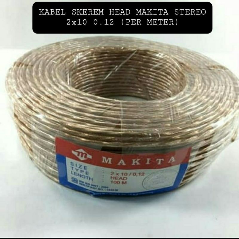 (PER METER) Kabel Skerem Head Stereo MAKITA Gold Isi 3 Snake Emas