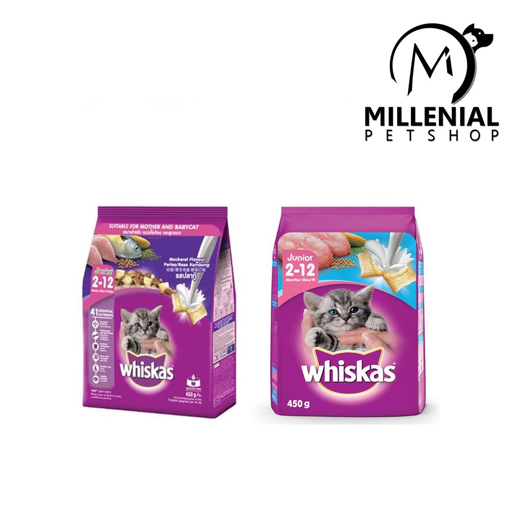 Makanan kucing Whiskas Junior Ocean Fish & mackarel 450gr Makanan Kering 450 gram Dry Food