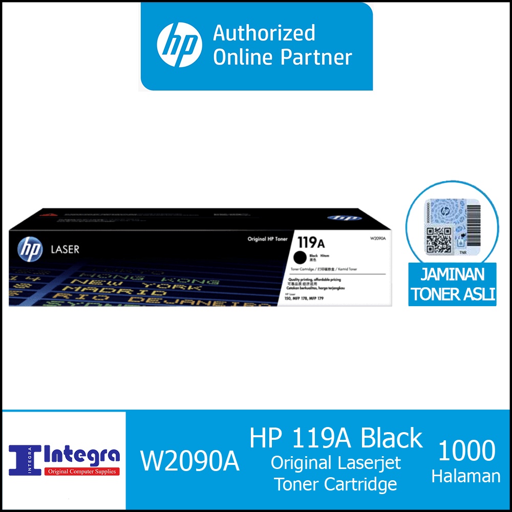 Toner HP 119A Black / Hitam Original LaserJet Cartridge - W2090A - HP 150A 150NW 178NW 179FNW