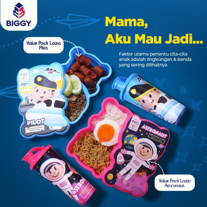termurah Lunch Box Set Lazio Value Pack Biggy - Kotak makan Bento set Lazio berkualitas