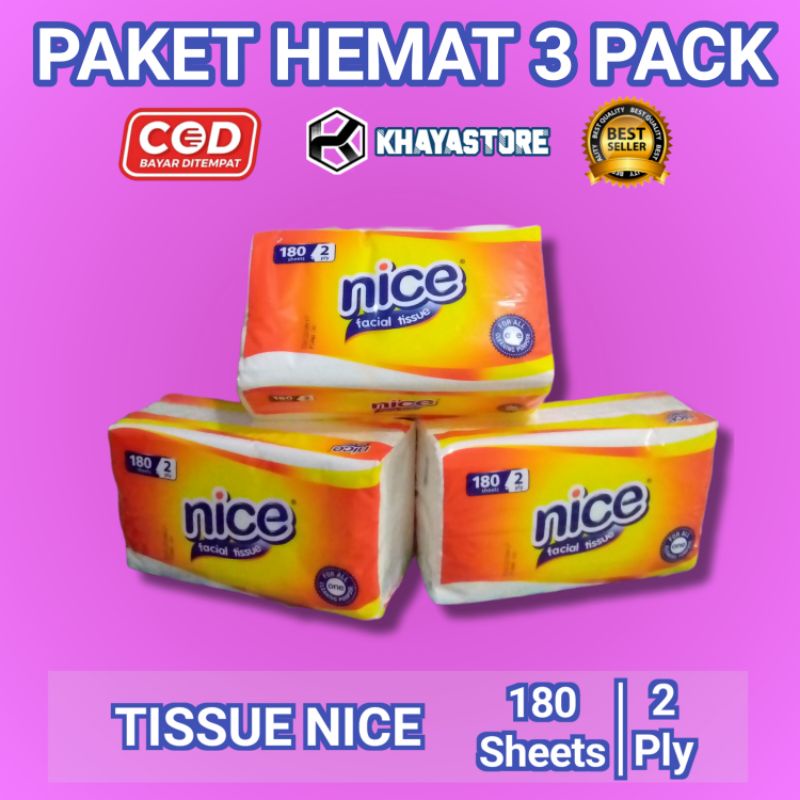 Nice tisu 180 sheets 2 ply murah harga grosir tisu facial tisu wajah